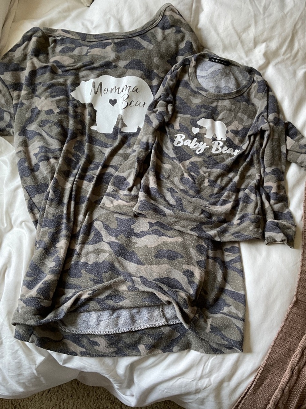 Mommy and me camo matching  tops